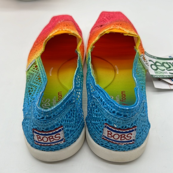 Bobs from Skechers NWT Rainbow Color Slip On Lace Loafers Memory Foam Sz 7.5 - Picture 3 of 7
